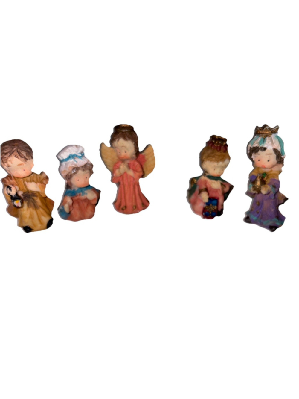 Lot Of 4 Mini Figurines-w/religious Theme/Christianity